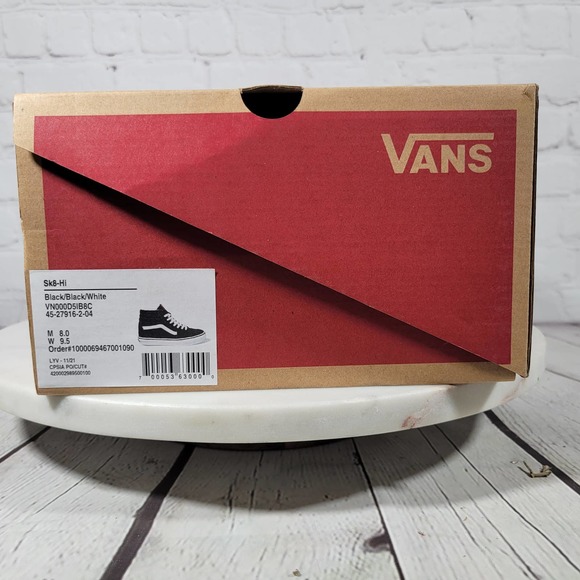 Vans Black and White High-Top Athletic Shoes - Picture 16 of 16